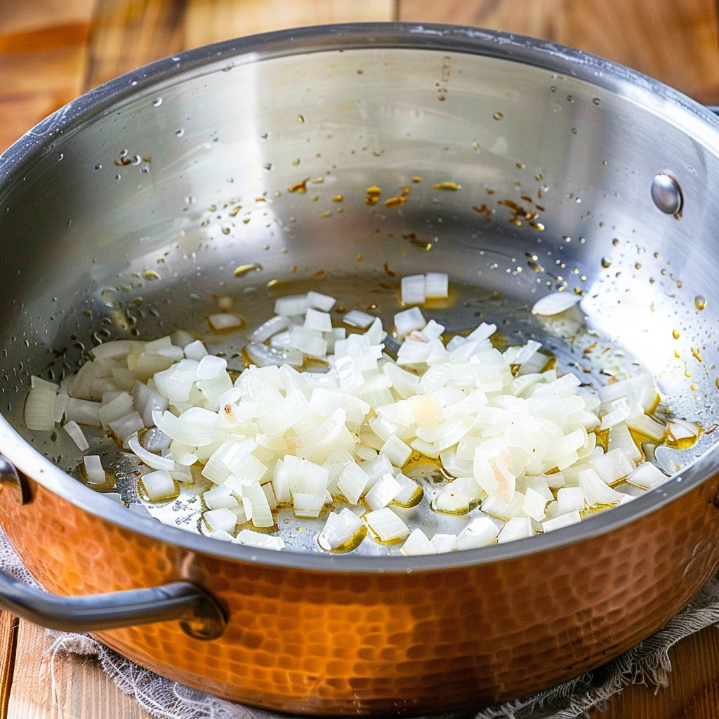 Southern Style Hot Dog Chili Recipe (Easy, Homemade & Flavor-Packed) 4 Hot dog chili simmering in a saucepan with wooden spoon
