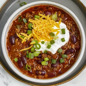 Classic Chili Recipe Made Easy – Perfect for Weeknights 2 Classic chili recipe with cheese topping