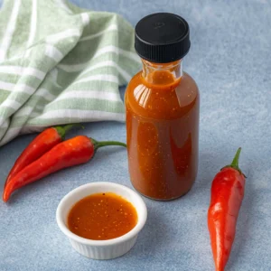 Easy Habanero Pepper Hot Sauce Recipe with Sweet and Spicy Kick 2 Habanero pepper hot sauce recipe in glass jar