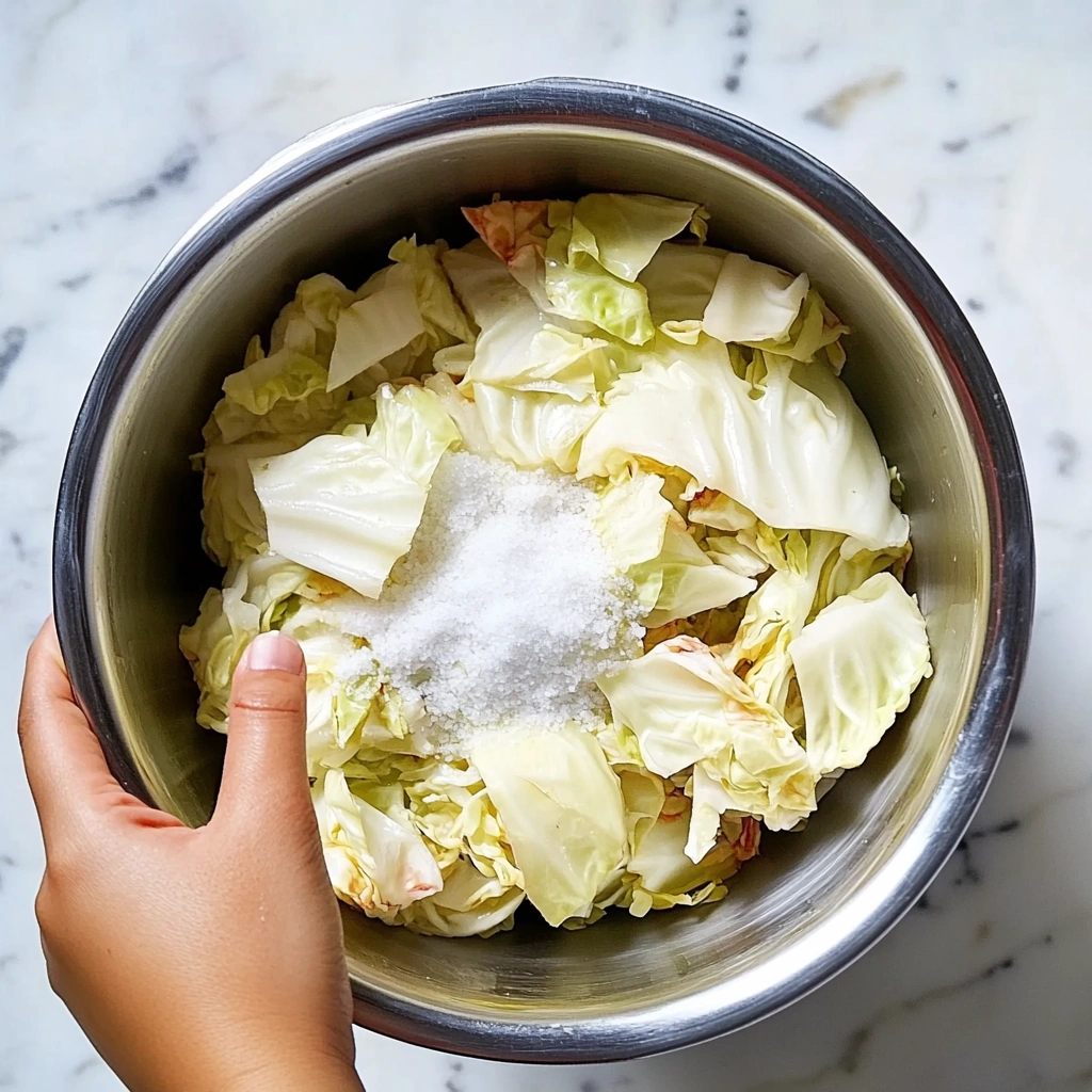 Easy Kimchi Recipe You Can Make at Home Today 4 Prepping napa cabbage with salt for easy kimchi recipe