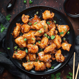 Sweet Chili Chicken Recipe: A Dish Born from My Culinary Journey 2 sweet chili chicken recipe served over rice with sesame seeds